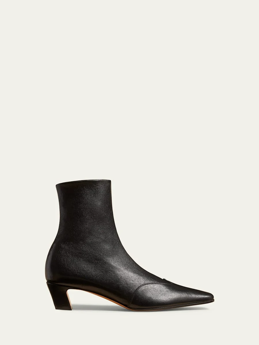 Nevada Stretch Leather Ankle Booties - 1