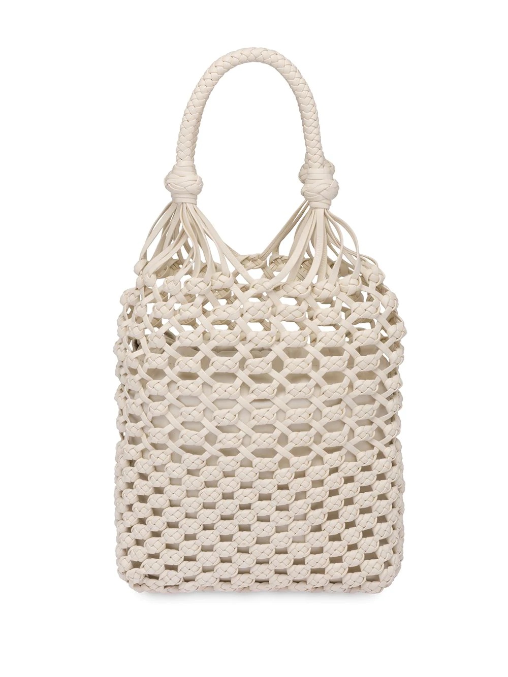 macramé drawstring tote bag - 3