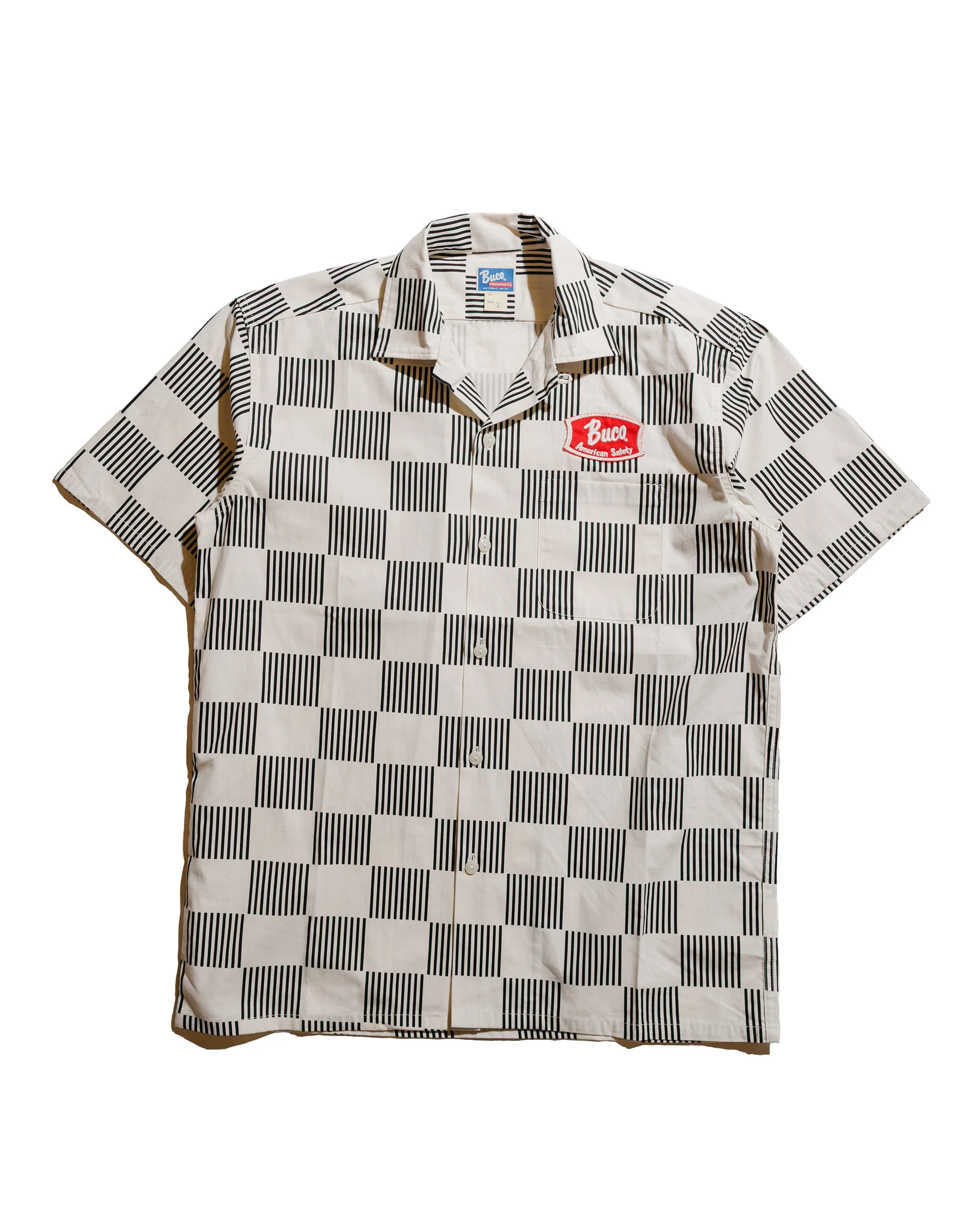 BS25002 Buco Striped-Checkered Shirt White/Black - 1