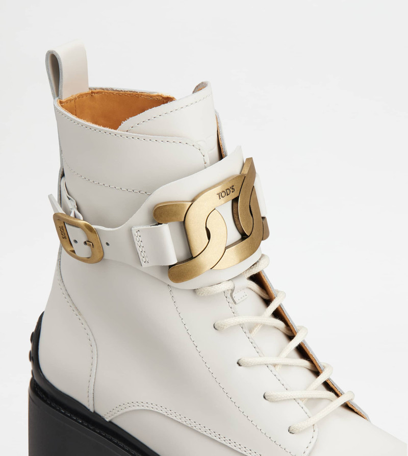 KATE ANKLE BOOTS IN LEATHER - WHITE 4