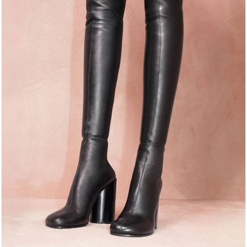Leather Over-the-knee Sock Boots 9