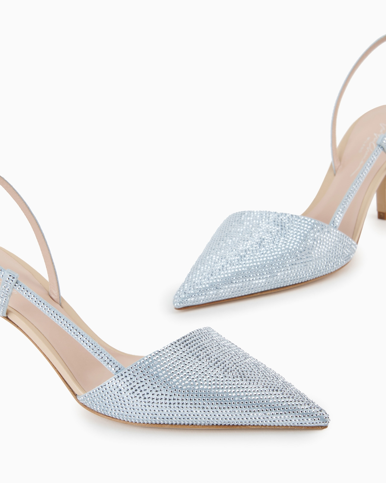Satin and rhinestone slingbacks - 5