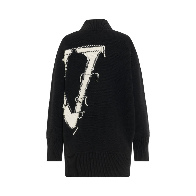 Off-White OW Maxi Logo Turtleneck Knitwear in Black outlook