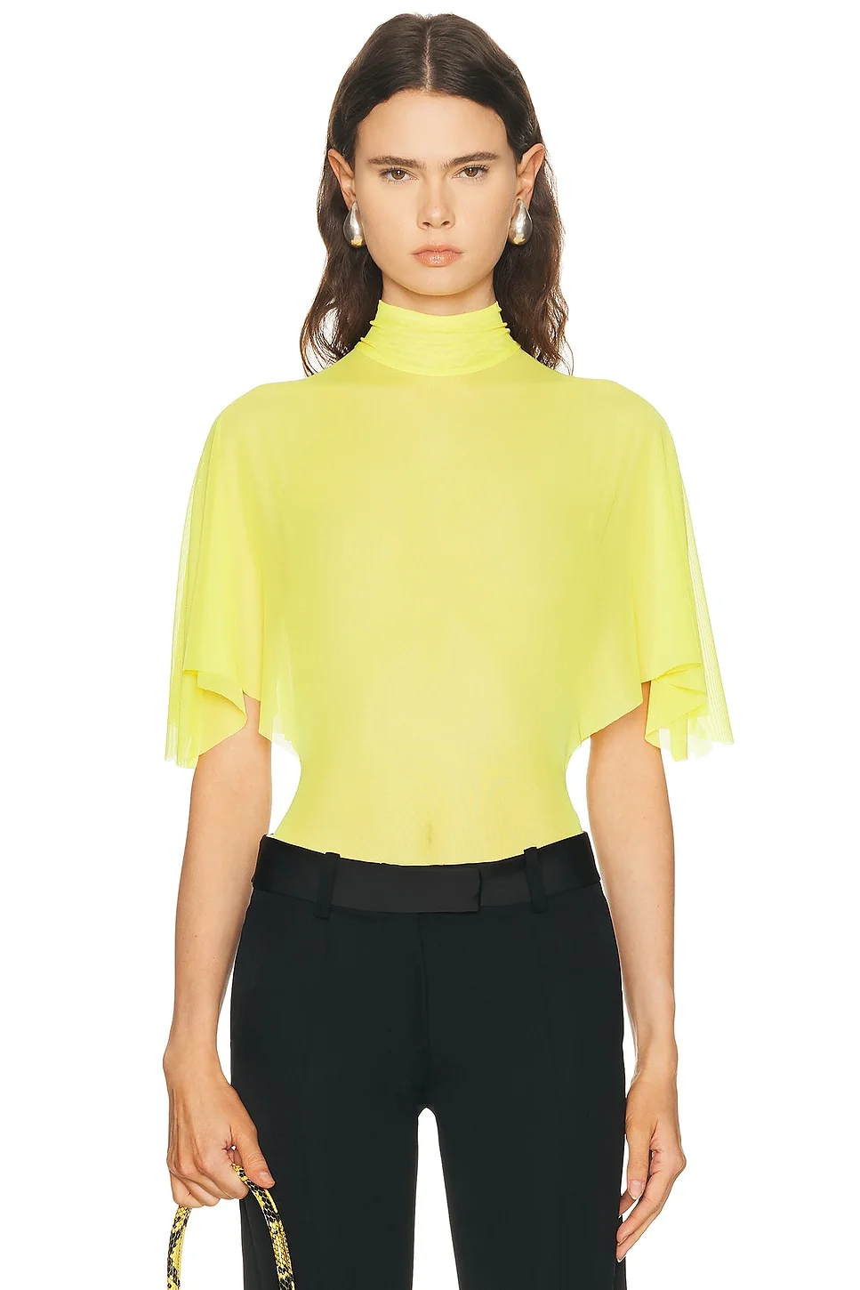 Draped Sleeve Bodysuit - 1