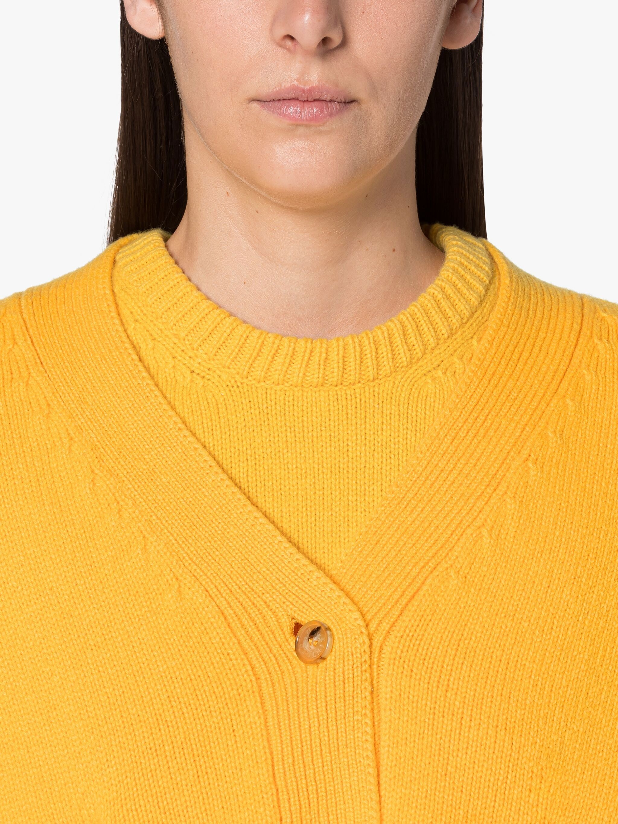 KELLE YELLOW WOOL CARDIGAN - 5