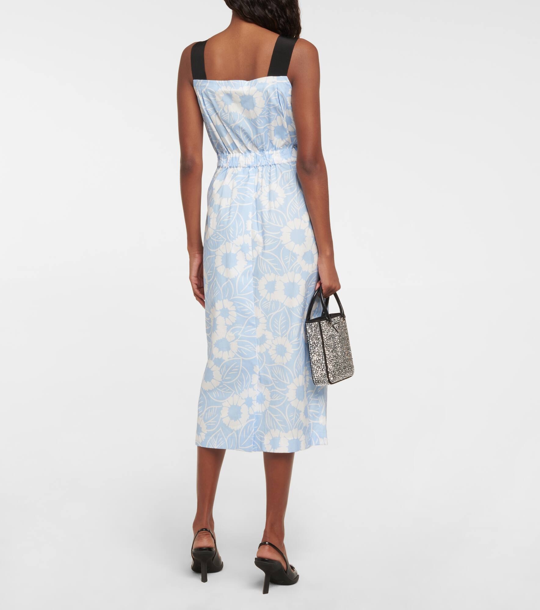 Floral cotton-blend midi dress - 3