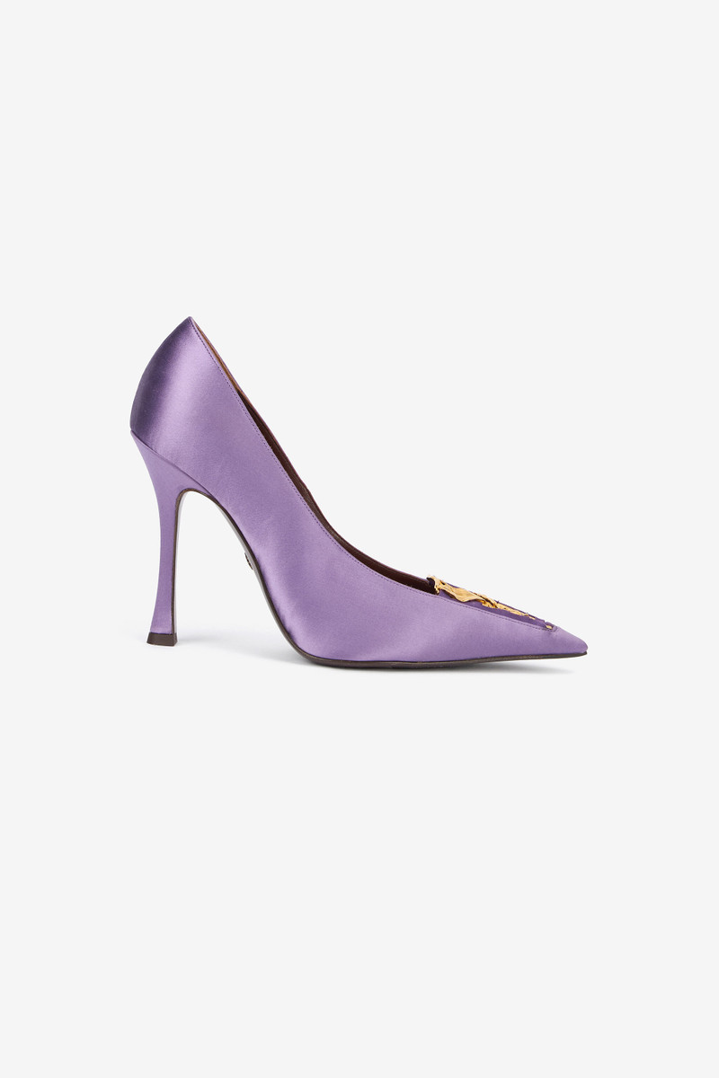 Lilac Pumps With Leaf Insert 1