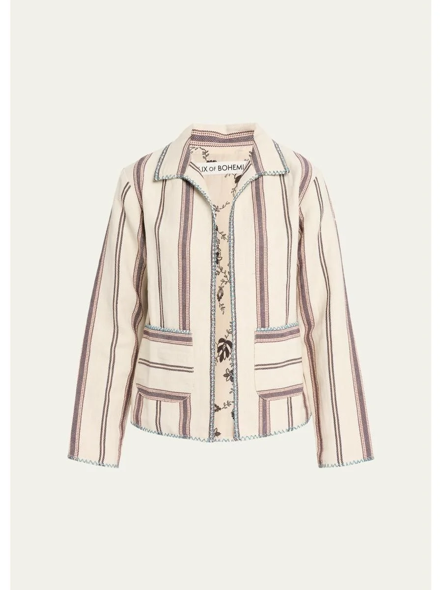 Francis Striped Linen-Cotton Jacket - 1