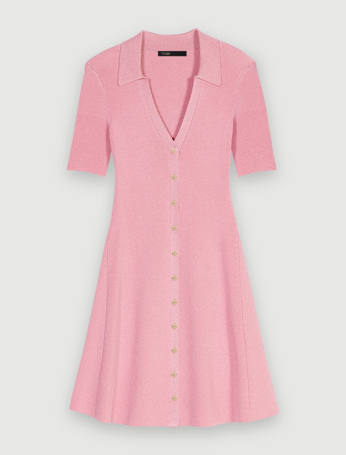 Sparkly ribbed knit dress - 1