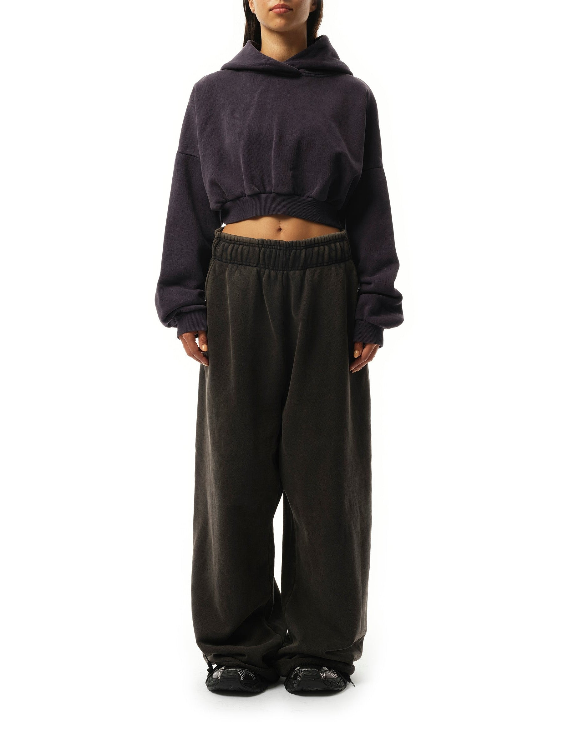 Cropped Heavy Hood in Ink - 4
