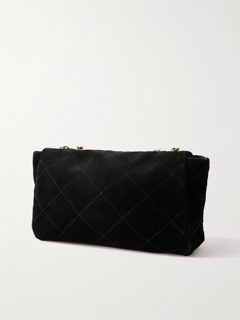 Heritage small embellished quilted velvet shoulder bag Black 3