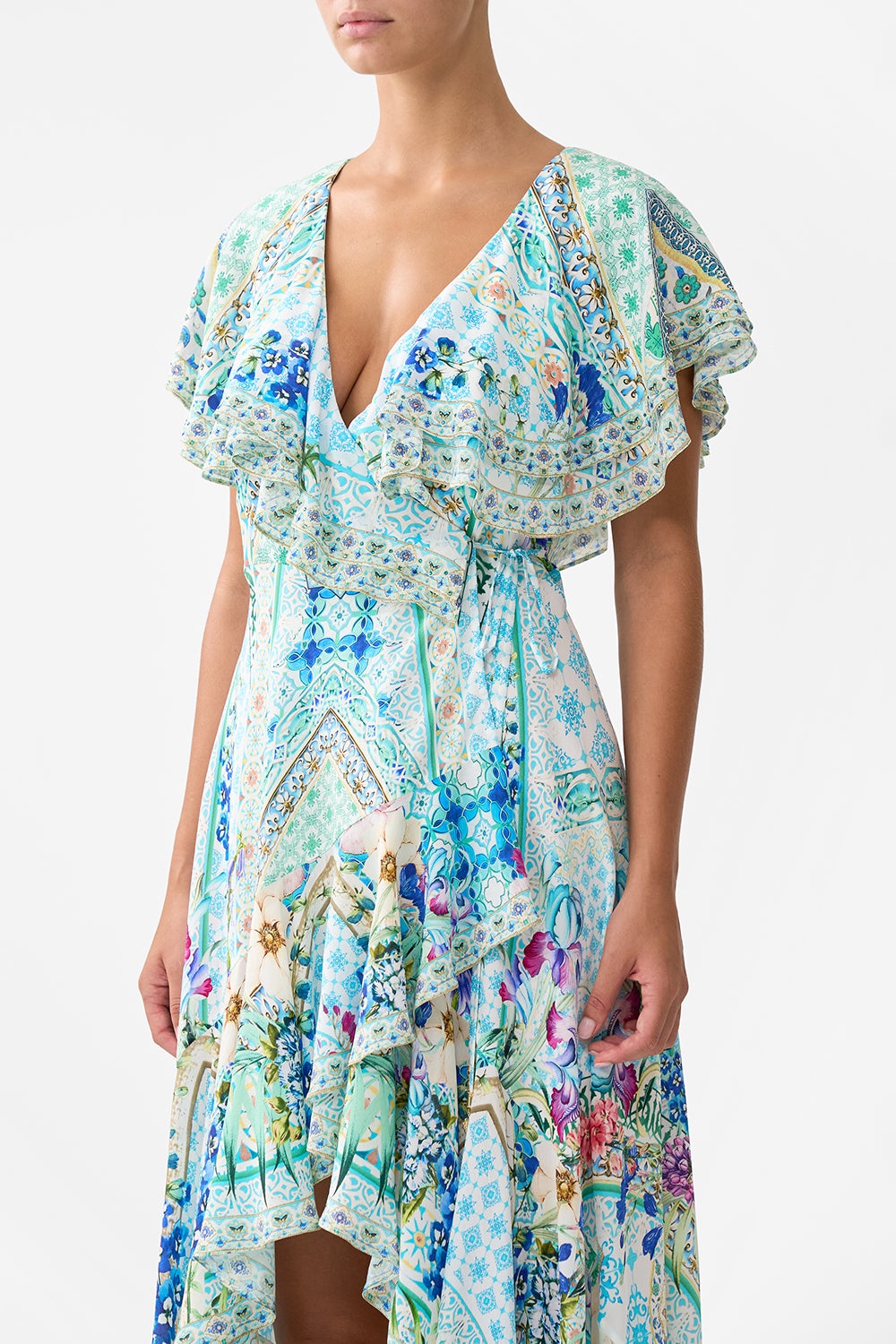 FRILL SLEEVE LONG DRESS - 5