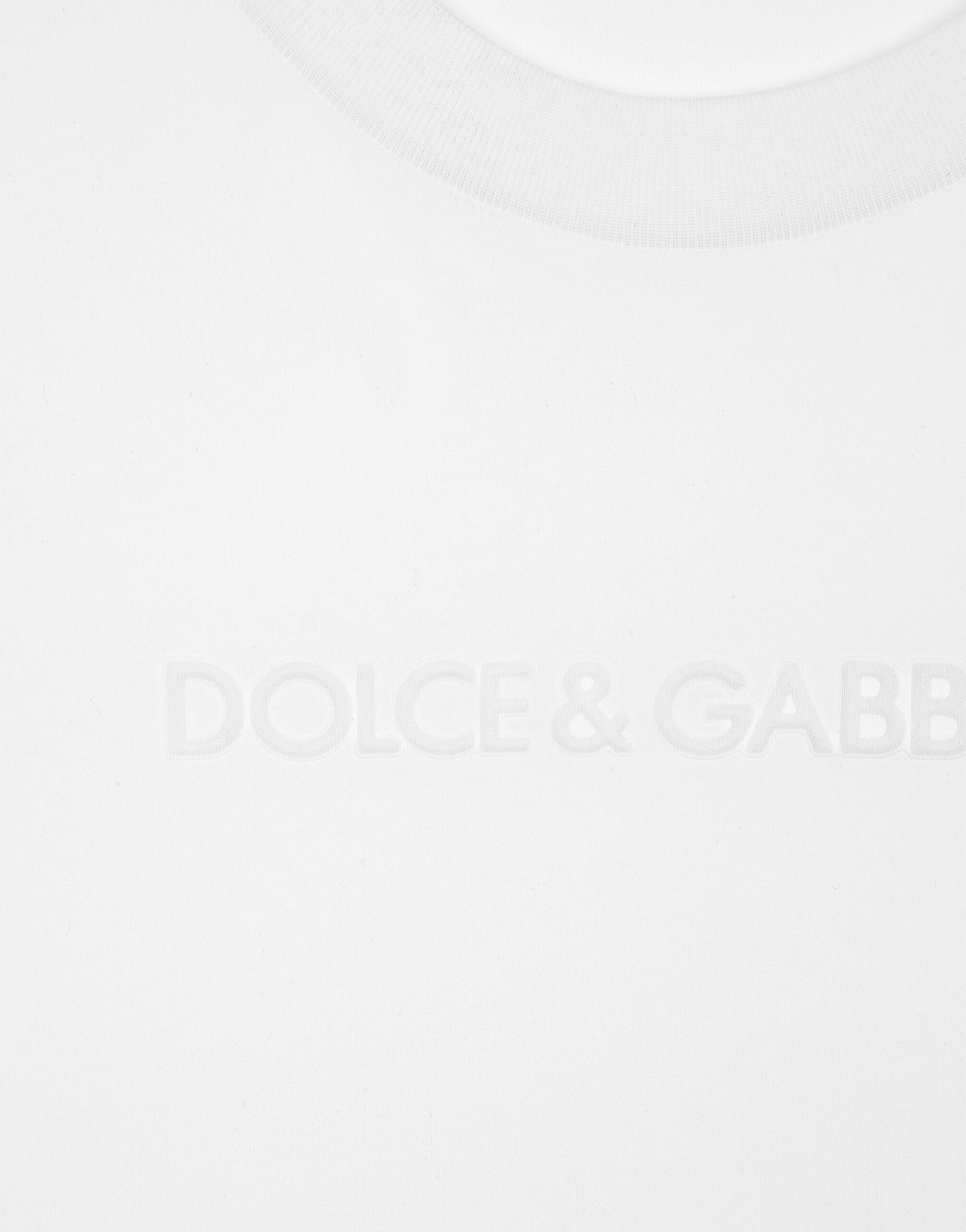 Jersey T-shirt with flocked Dolce&Gabbana detail - 4