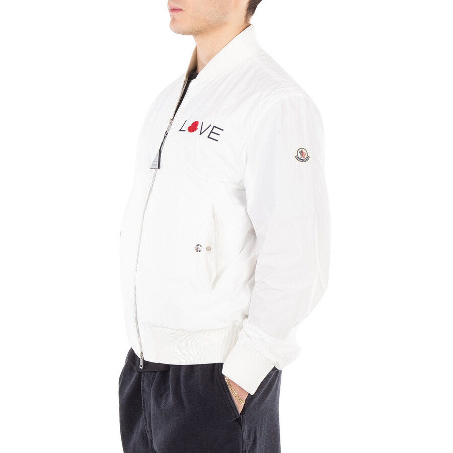 Moncler White Love Embroidery Bomber Jacket - 6