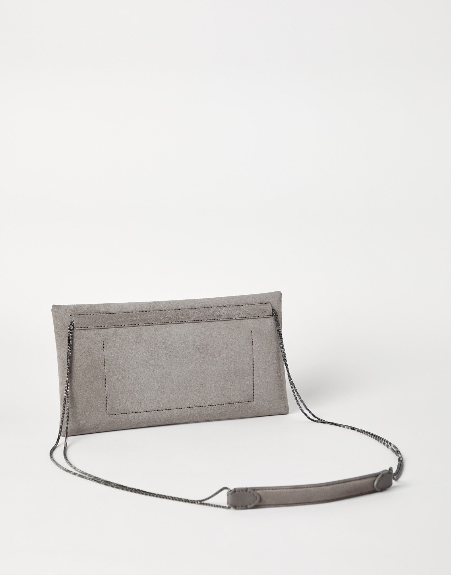 Suede envelope bag with precious chain - 2