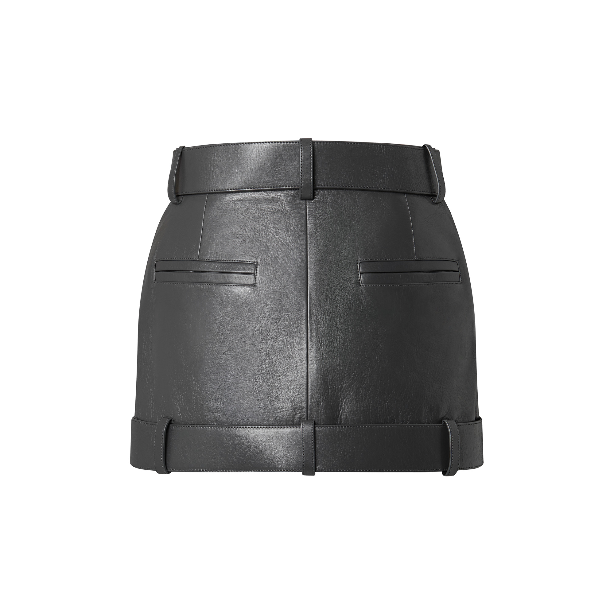 Leather Open Mini Skirt - 3