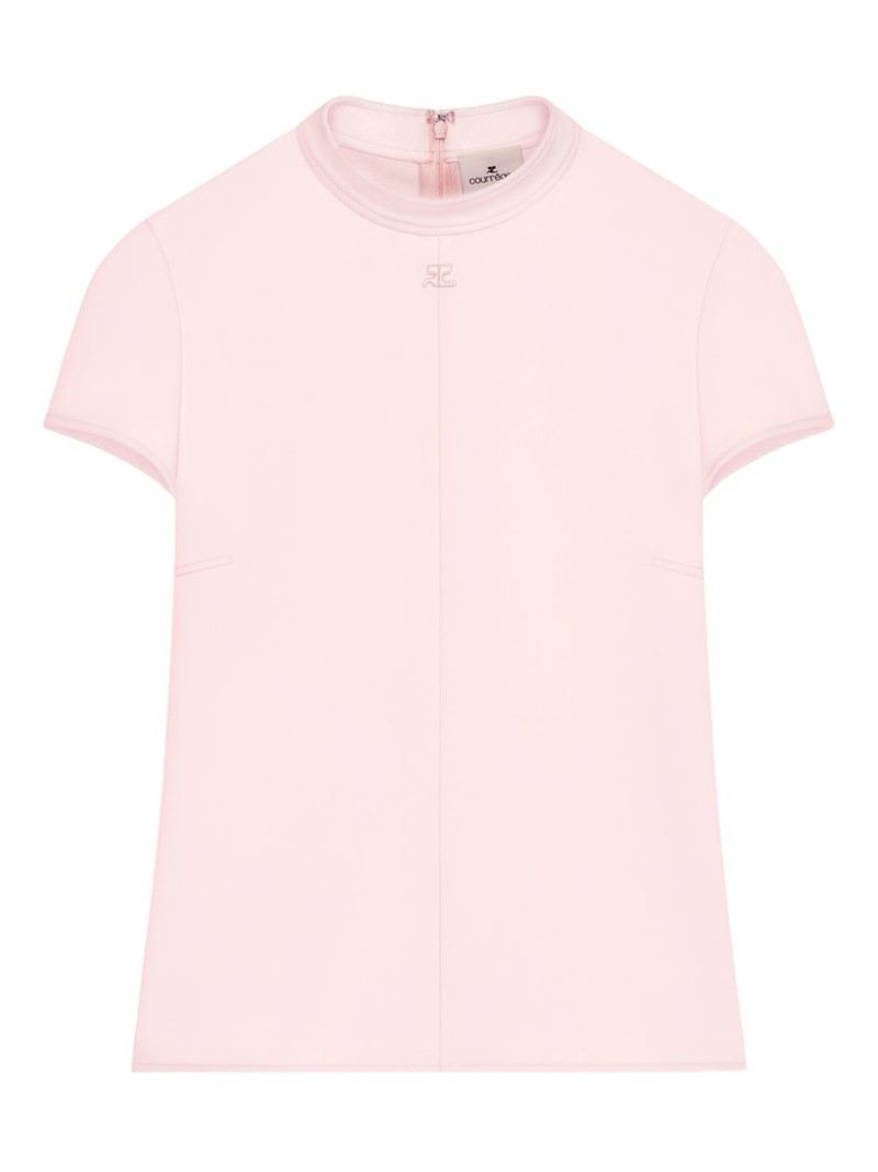 crêpe short-sleeves shirt 1