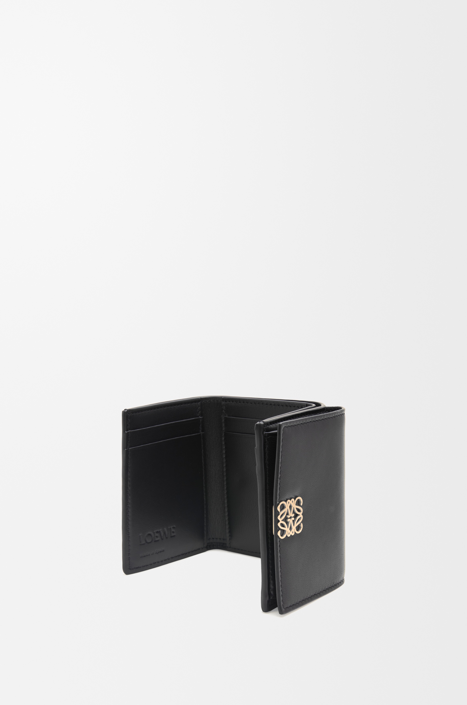 Puffer Anagram trifold wallet in shiny nappa calfskin - 4