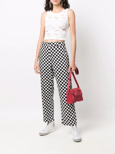 R13 straight-leg checkerboard trousers outlook