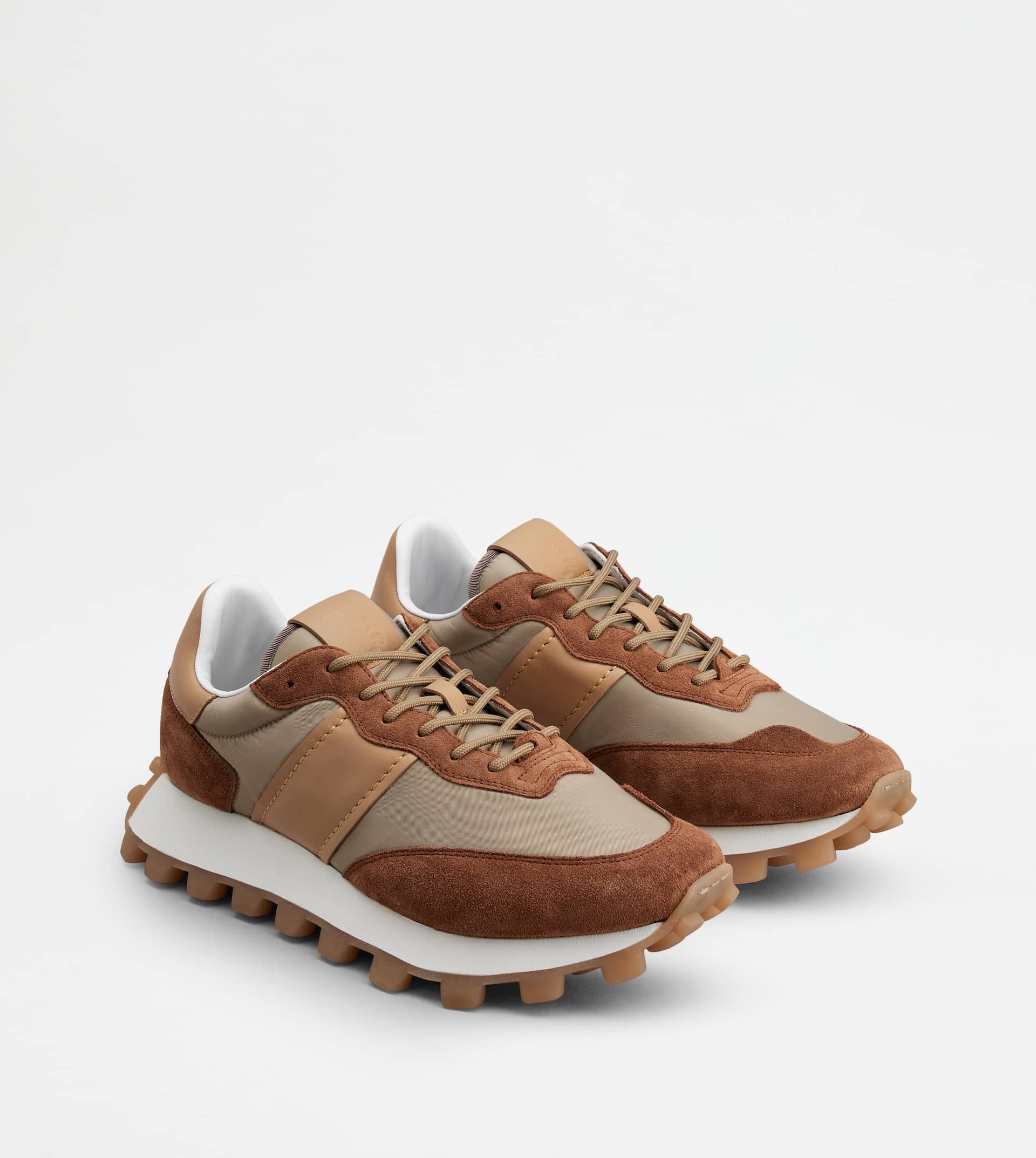 SNEAKERS TOD'S 1T IN SUEDE AND FABRIC - BROWN, BEIGE - 3