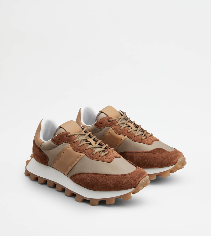 SNEAKERS TOD'S 1T IN SUEDE AND FABRIC - BROWN, BEIGE 3