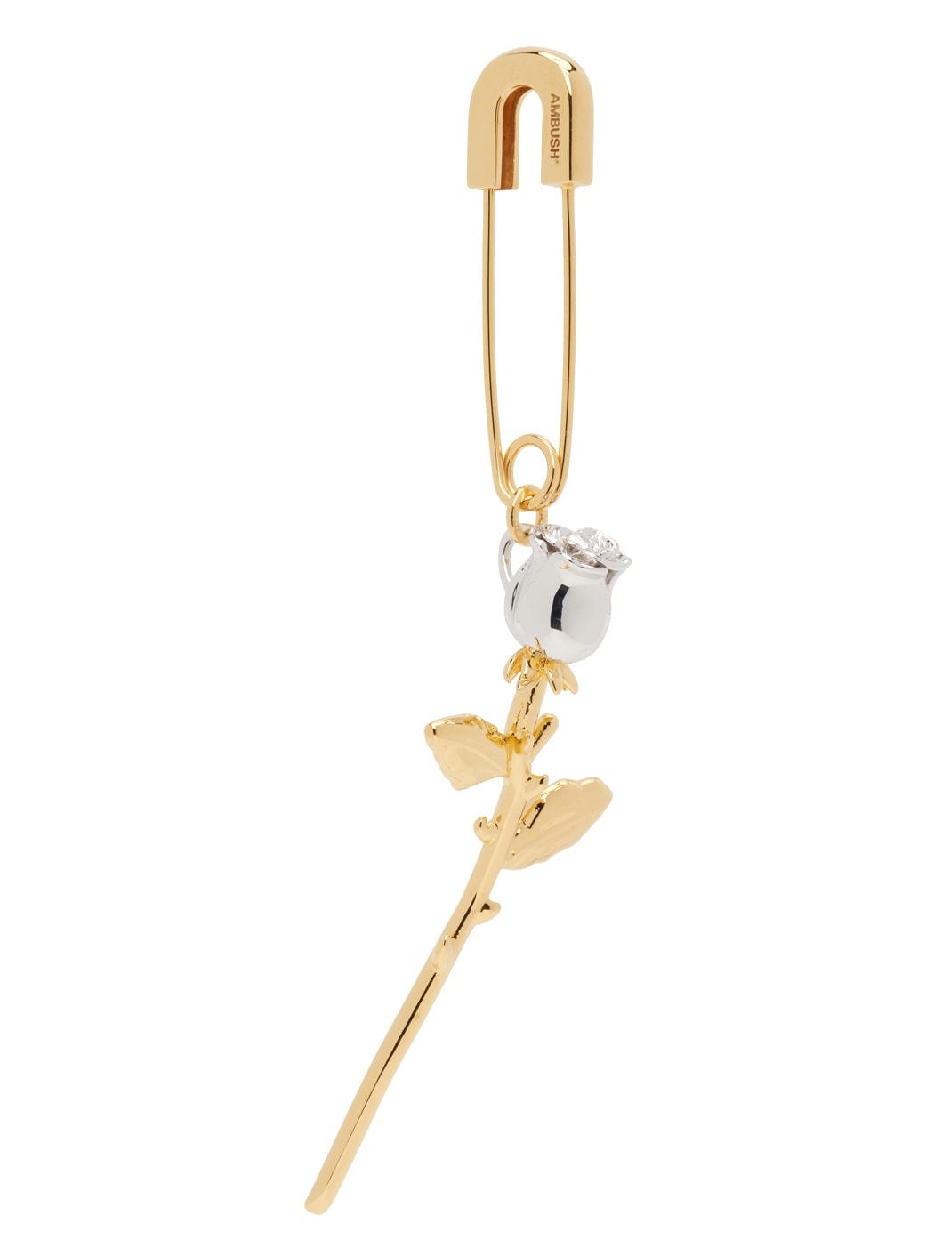 Gold Rose Charm Single Earring - 2