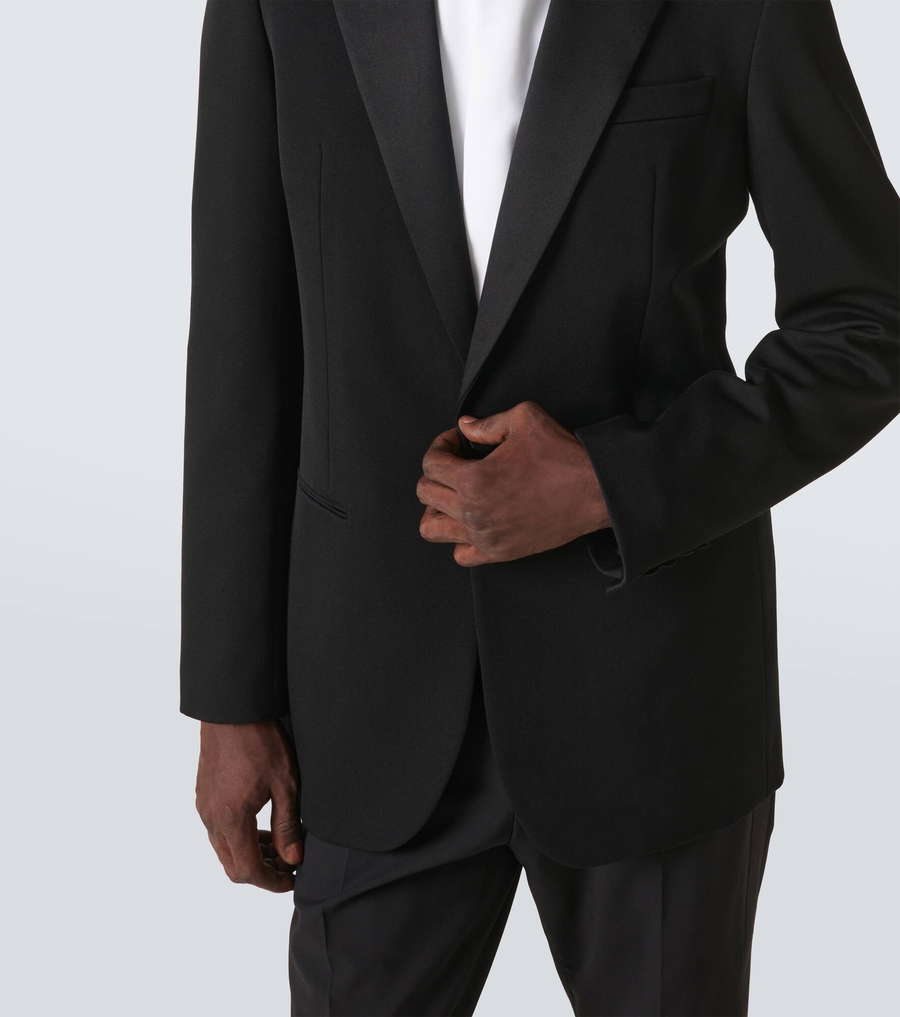 Wool grain de poudre tuxedo jacket - 6