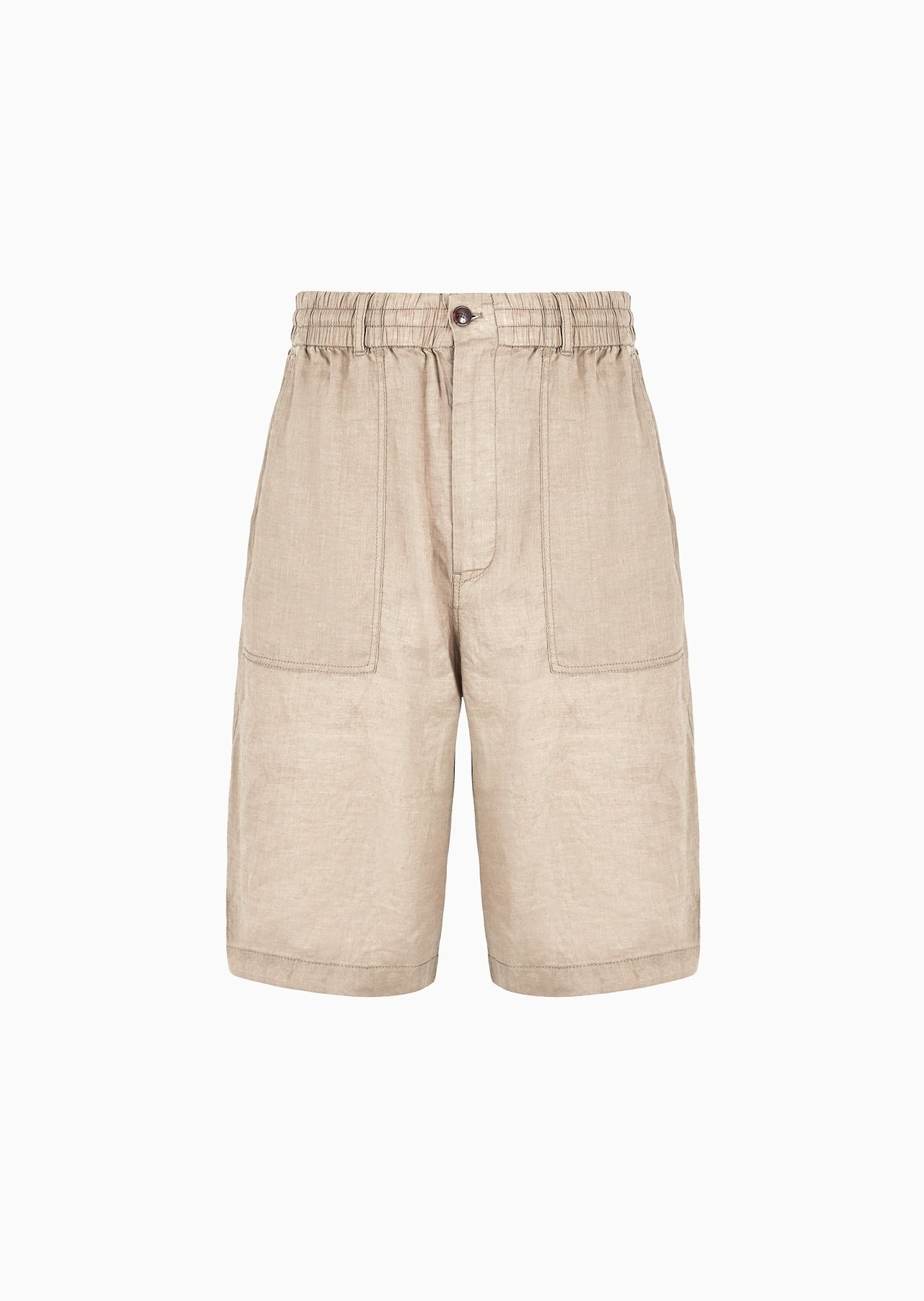 Linen canvas Bermuda shorts - 1
