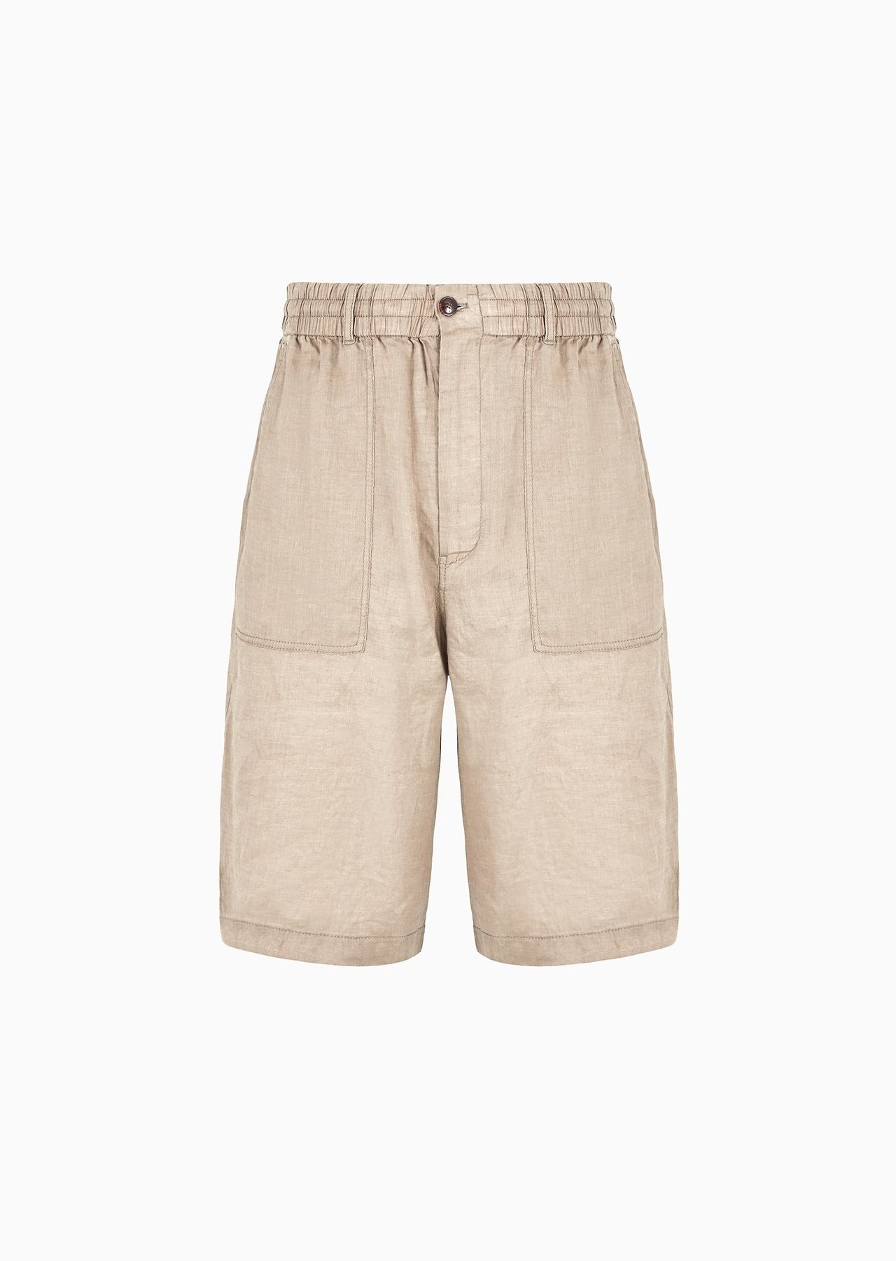 Linen canvas Bermuda shorts - 1