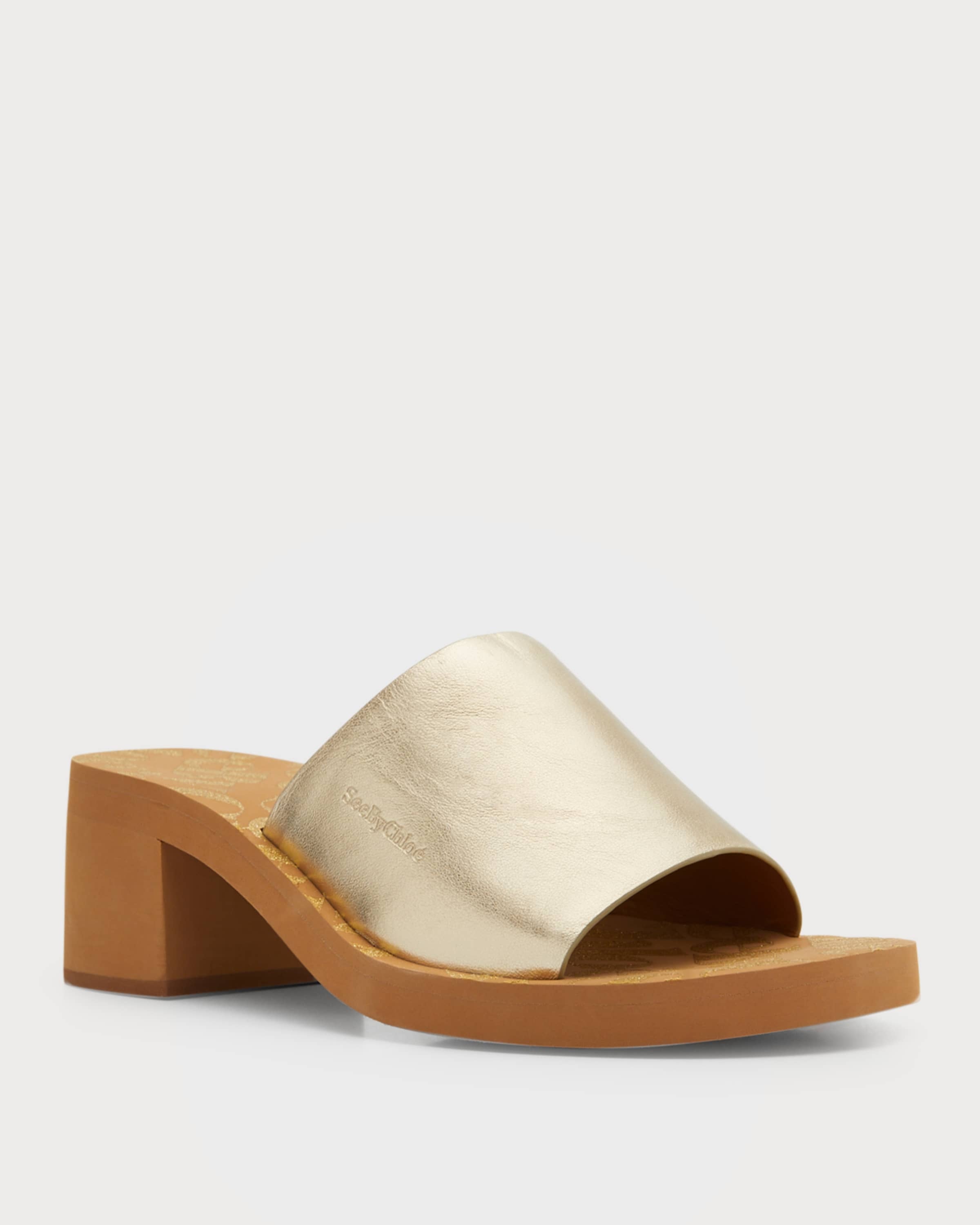 Essie Metallic Slide Sandals - 2