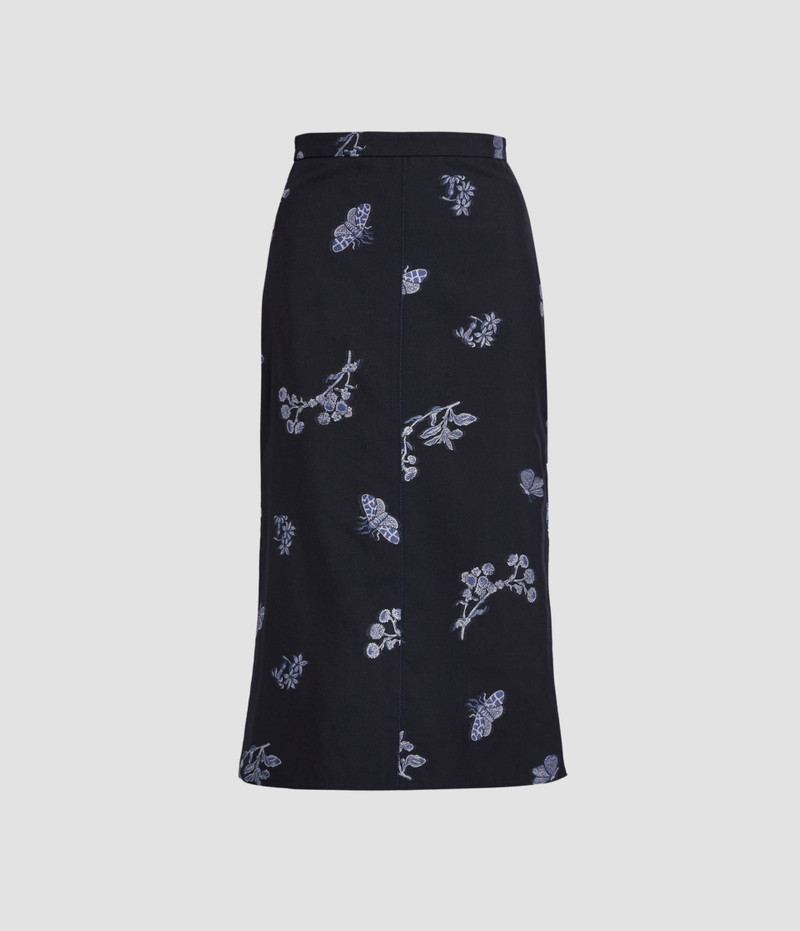 Erdem JACQUARD PENCIL MIDI SKIRT outlook