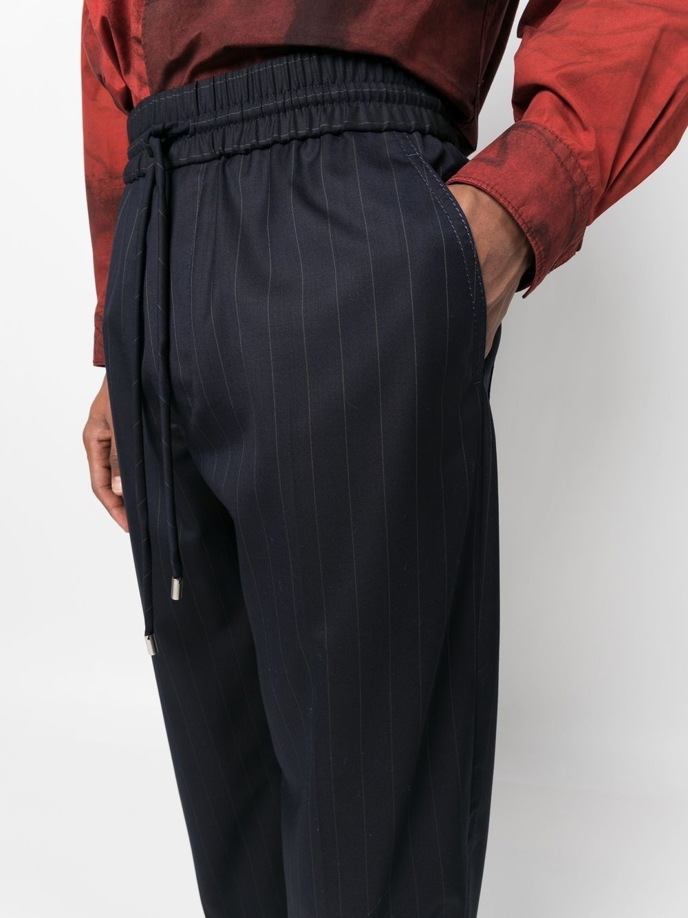pinstriped straight-leg trousers - 5