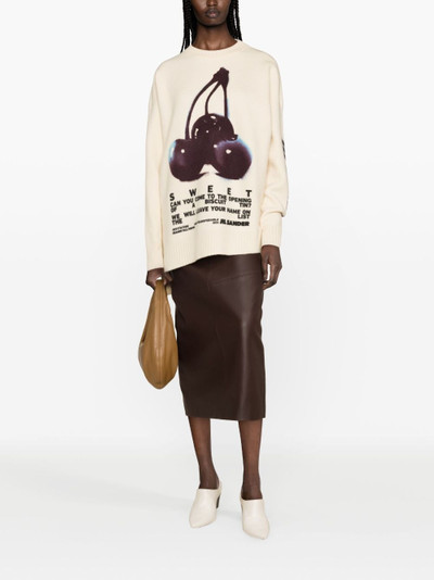Jil Sander cherry-print wool jumper outlook