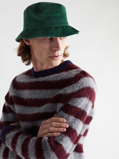 A.P.C. Logo-Embroidered Cotton-Corduroy Bucket Hat outlook