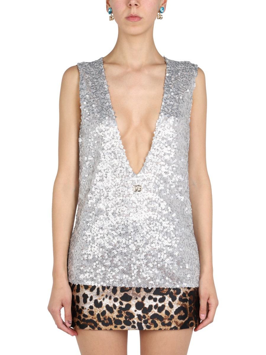 DOLCE & GABBANA SEQUIN TOP - 1