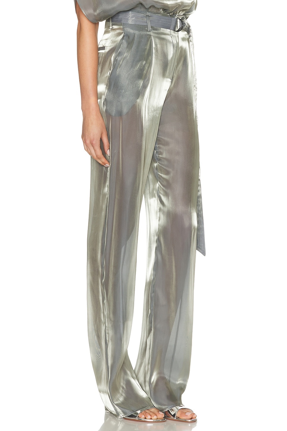 Metallic Organza Belted Pant - 2