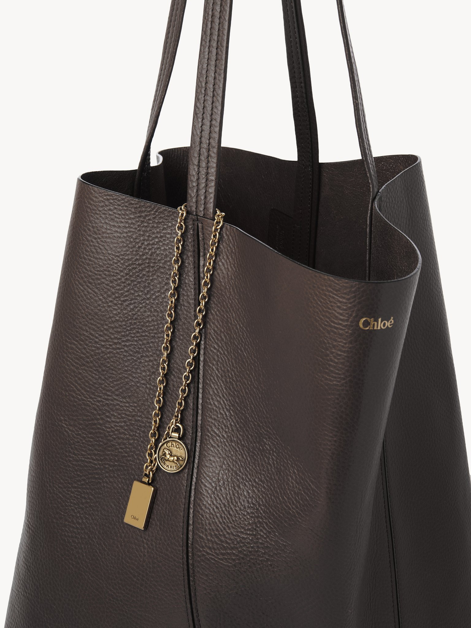 LARGE CHLOÉ SPIN TOTE BAG IN GRAINED LEATHER - 7