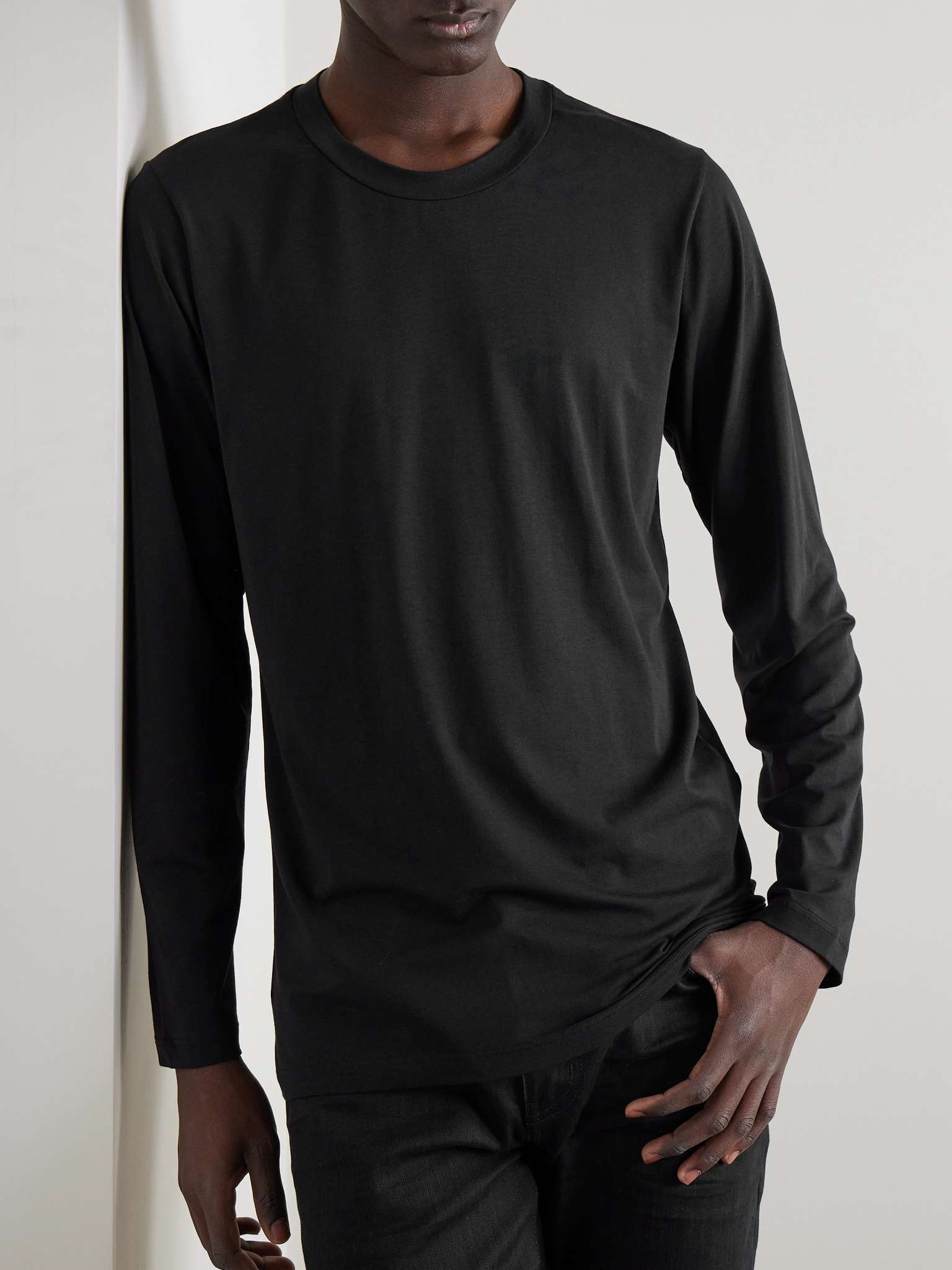 Slim-Fit Stretch Cotton and Modal-Blend Jersey T-Shirt - 3