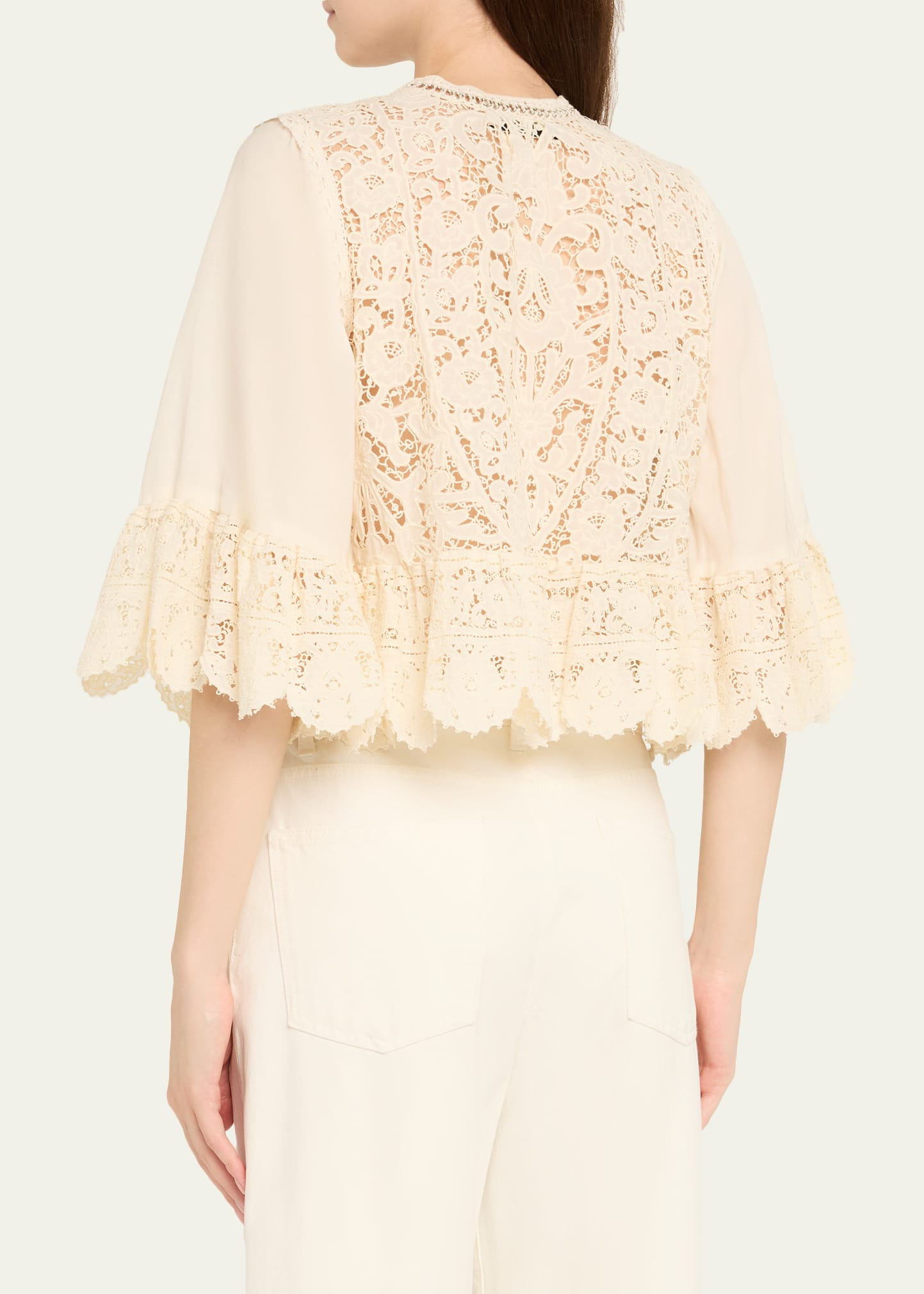 Shanna Lace Three-Quarter Sleeve Top - 3