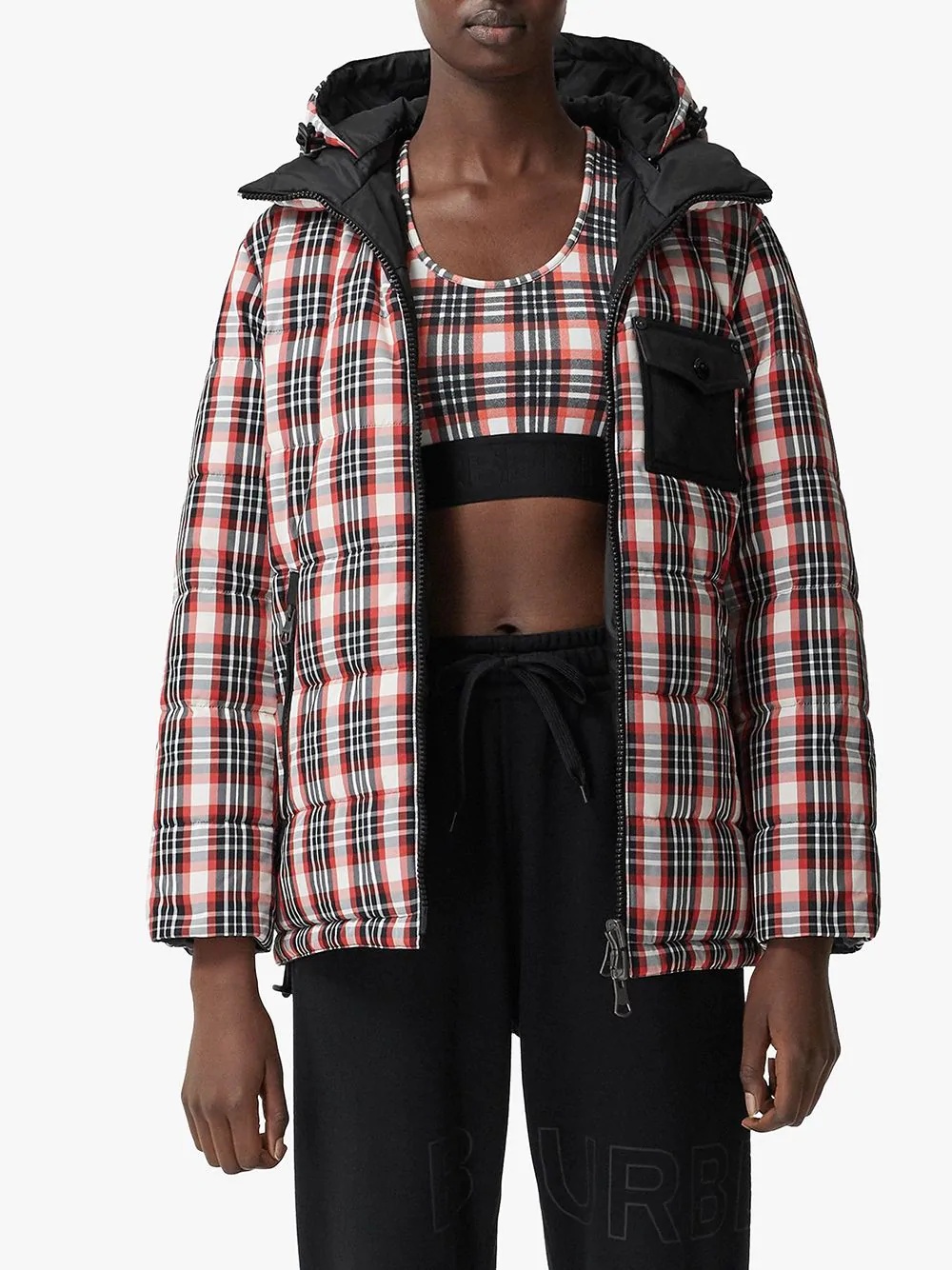 reversible tartan puffer jacket - 3