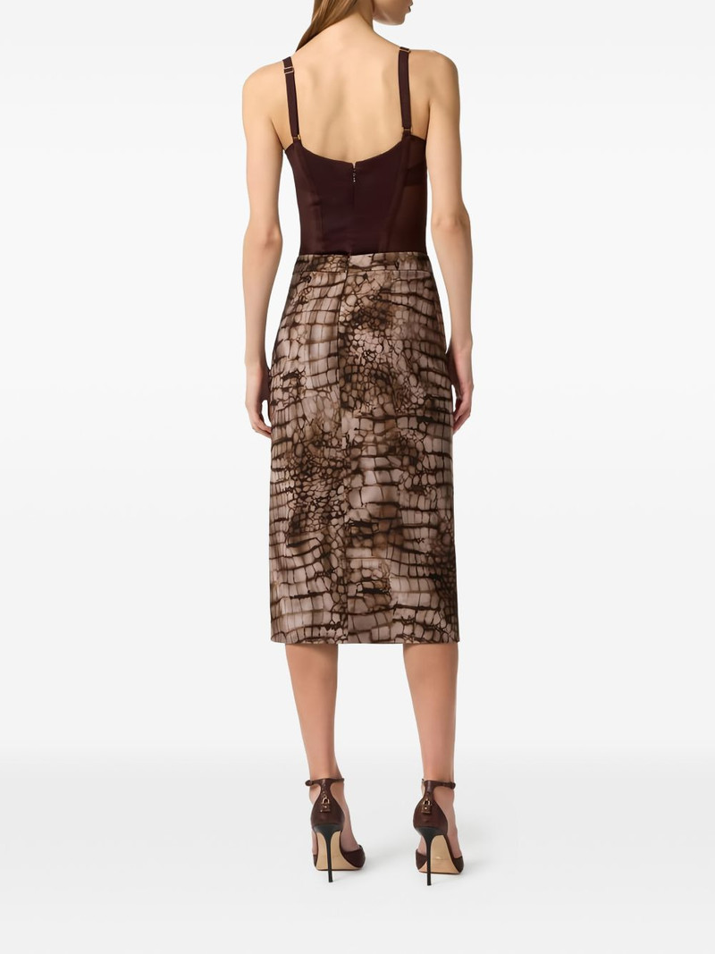 alligator-patterned midi skirt 3