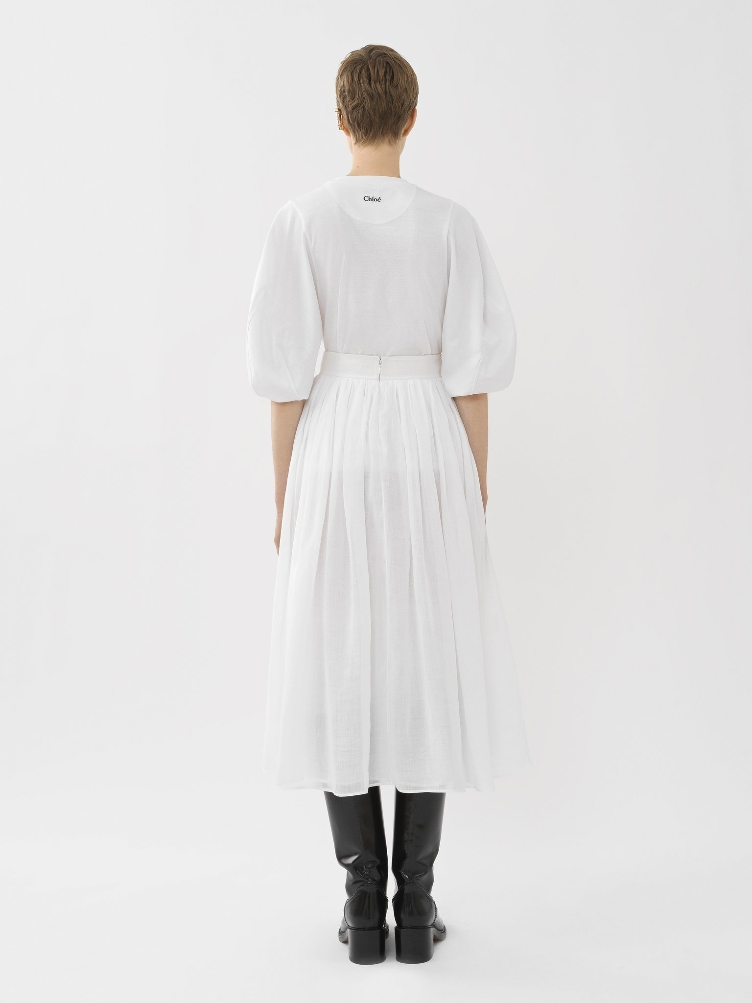 GATHERED MID-LENGTH SKIRT - 4