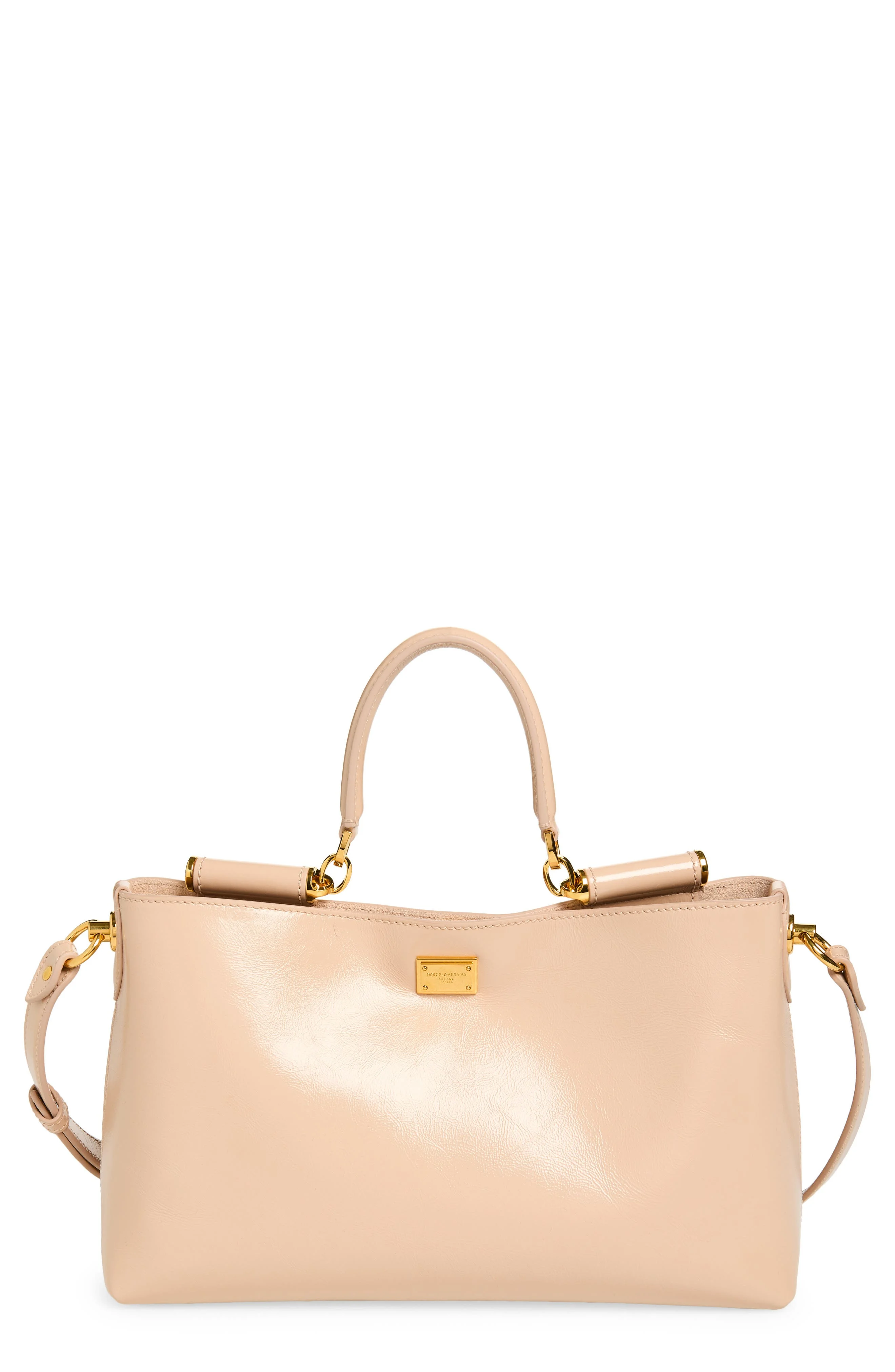 Dolce&Gabbana My Sicily Leather Shoulder Bag in 80095 Nudo 1 at Nordstrom - 1