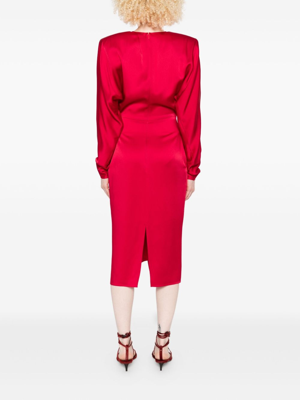 twist-detail long-sleeve midi dress - 4
