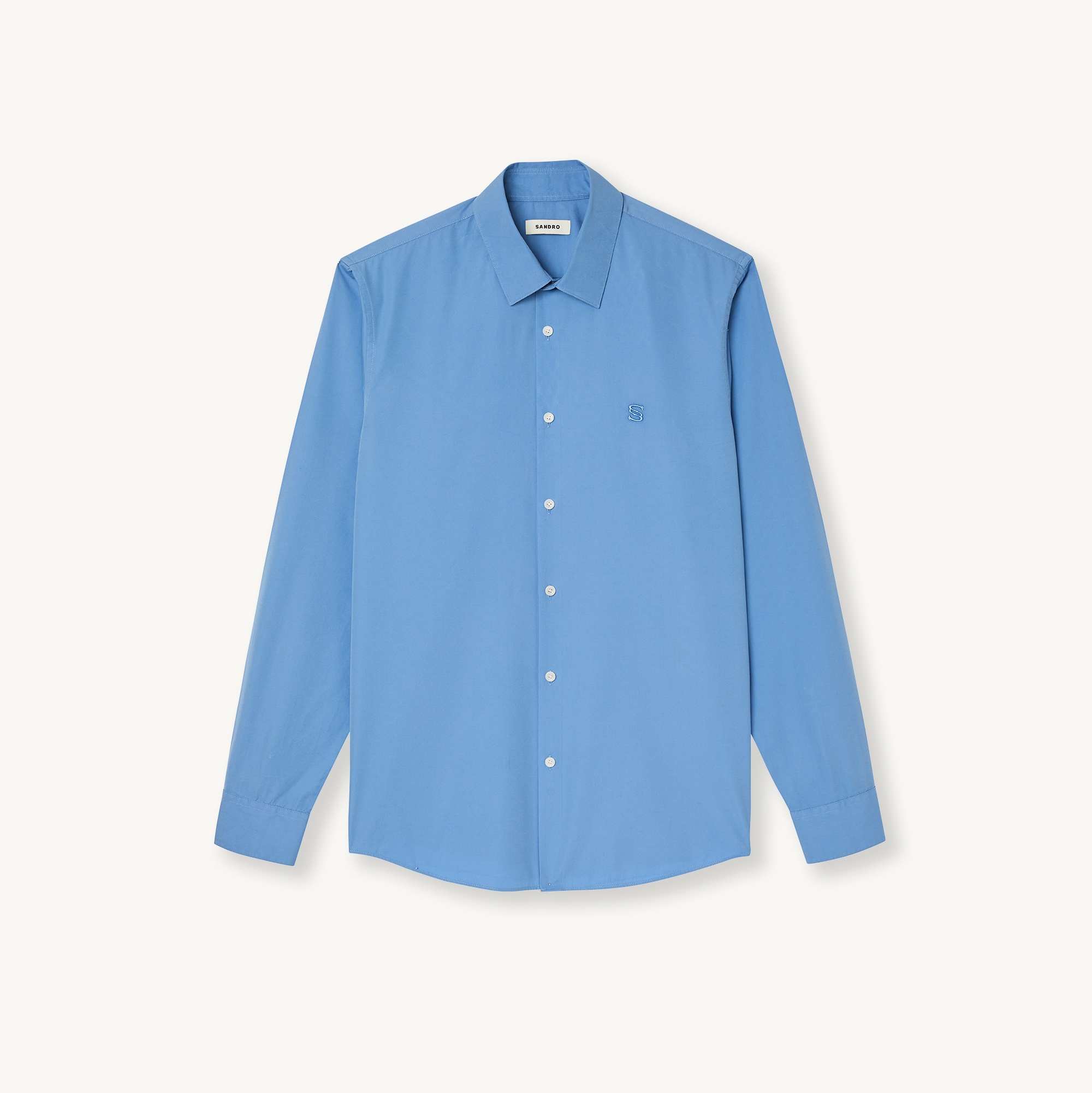 Cotton shirt with signature embroidery - 1