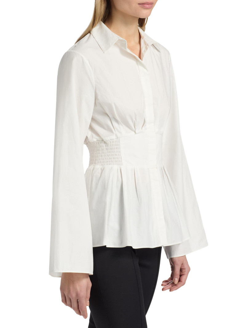 Women's Boogie Woogie Bugle Boy Peplum Shirt - White 4