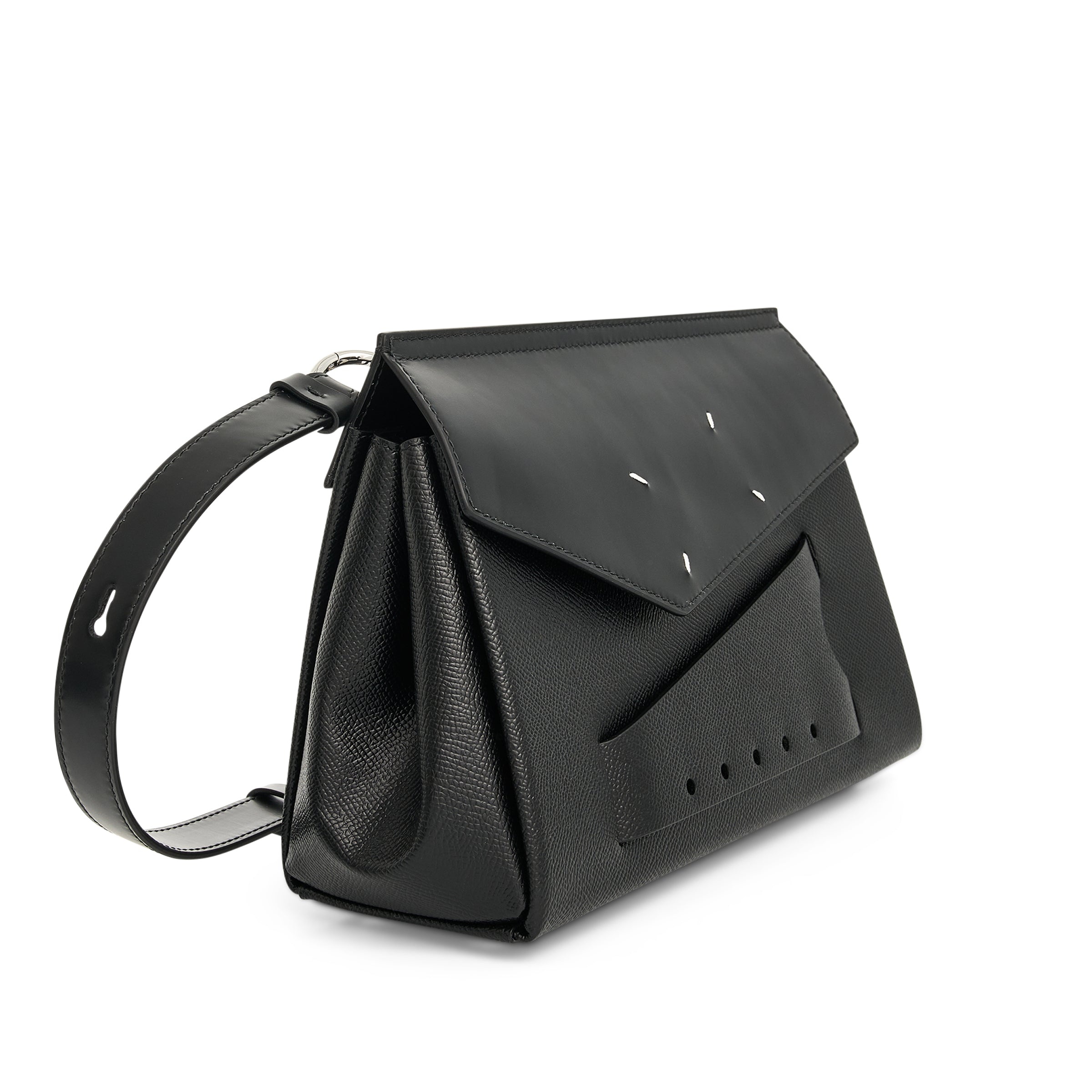 Snatched Leather Tote Bag in Black - 2