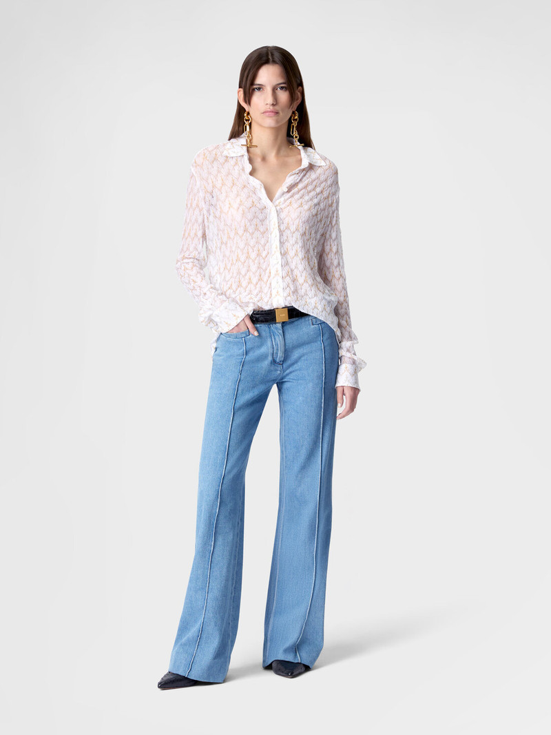 Missoni Shirt in viscose lamé with zig zag lace motif outlook