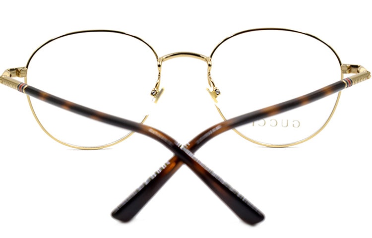 Gucci Round Frame Color Enamel Ribbon Element Optical Frame Sub-Edition Golden GG0392O-003 - 3