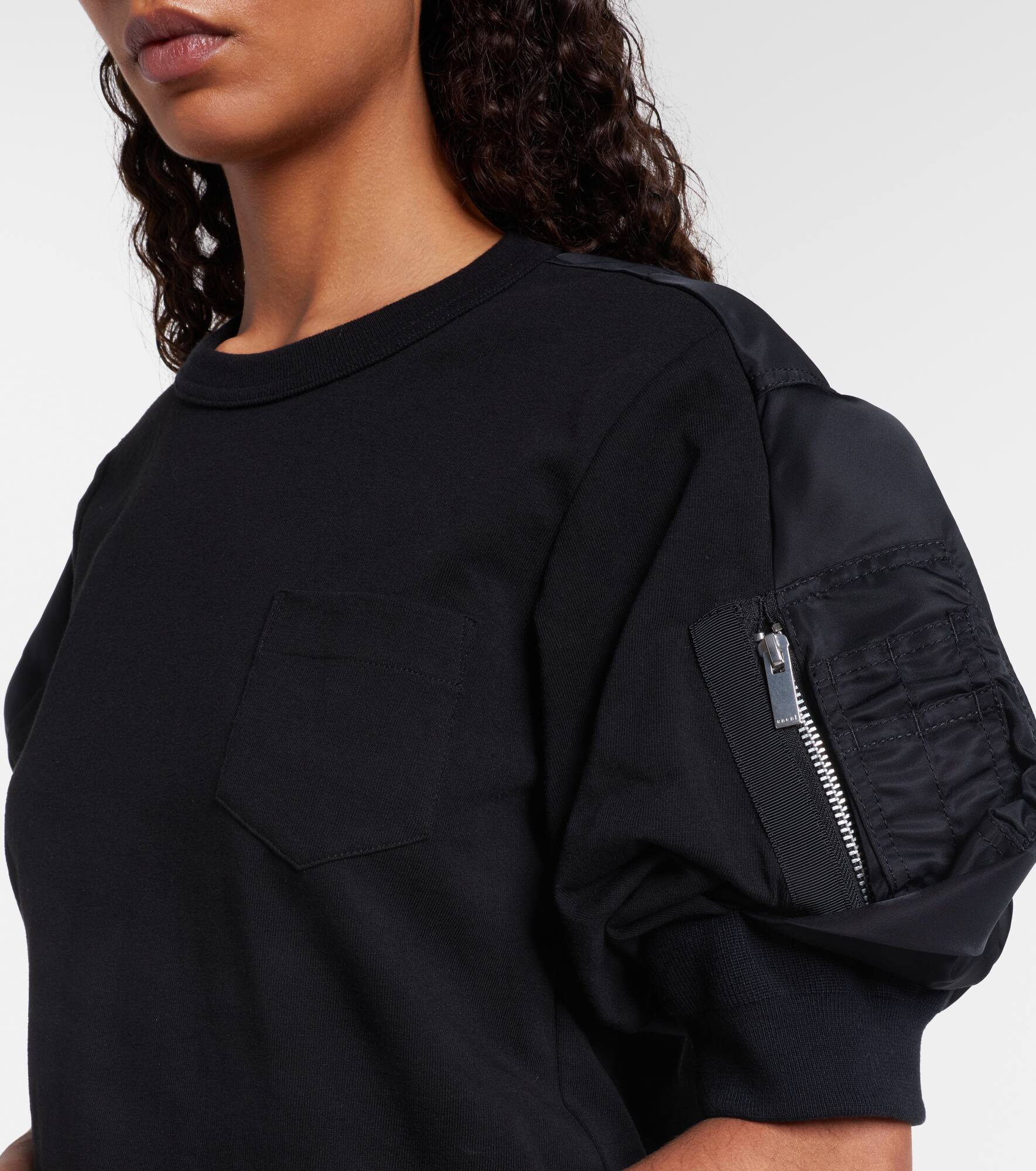 Cotton twill and jersey T-shirt - 4